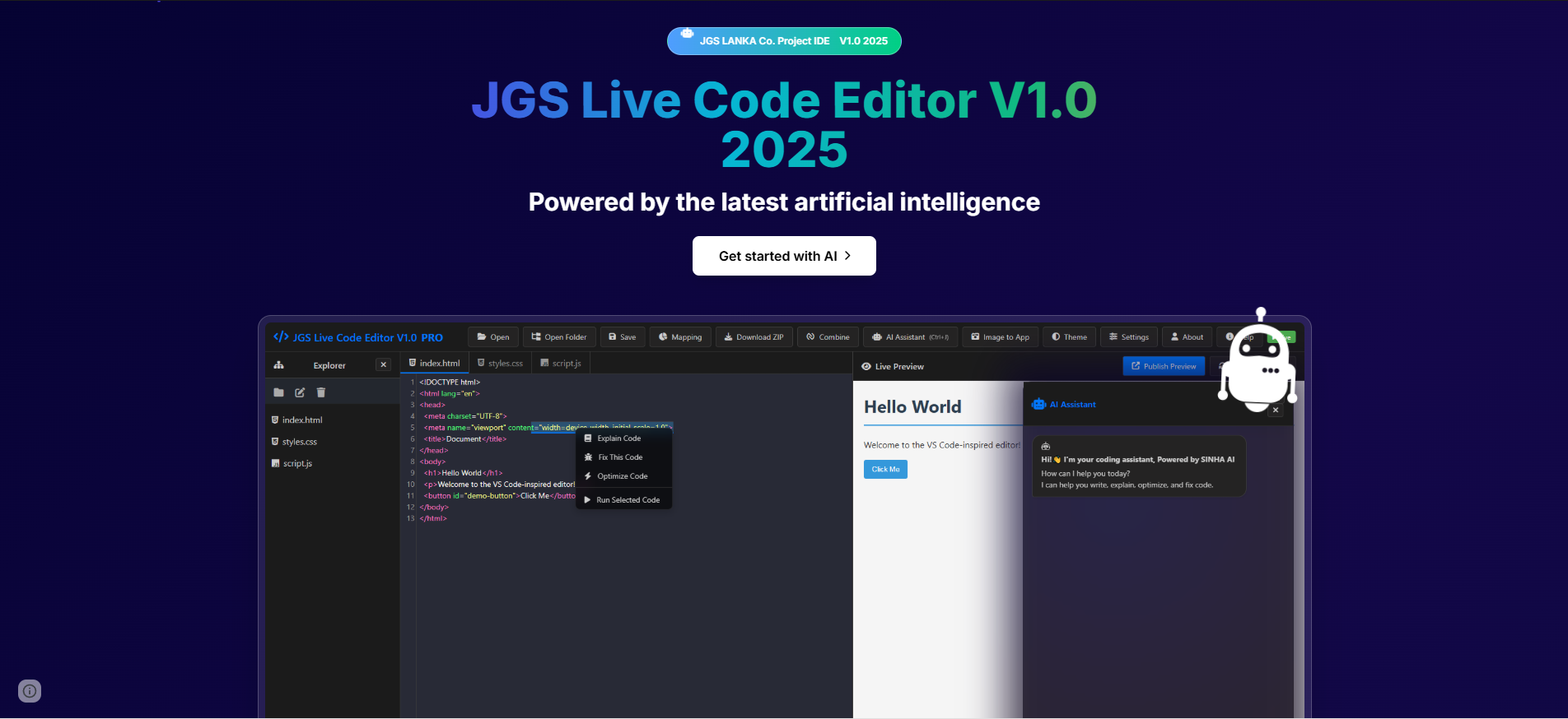 JGS Live Code Editor